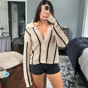 Button-Up Knit Sweater